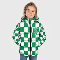 Куртка зимняя для мальчика ФК Ахмат на фоне бело зеленой формы в квадрат, цвет: 3D-светло-серый — фото 2