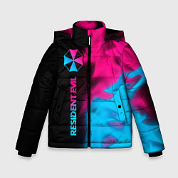 Куртка зимняя для мальчика Resident Evil Logo Neon Gradient, цвет: 3D-черный