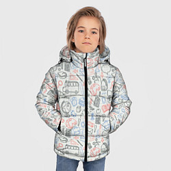 Куртка зимняя для мальчика Школьные будни, цвет: 3D-светло-серый — фото 2