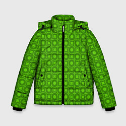 Зимняя куртка для мальчика Зеленые круги и ромбы