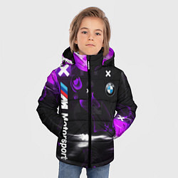 Куртка зимняя для мальчика BMW : ФИОЛЕТОВЫЙ ГЛИТЧ, цвет: 3D-светло-серый — фото 2