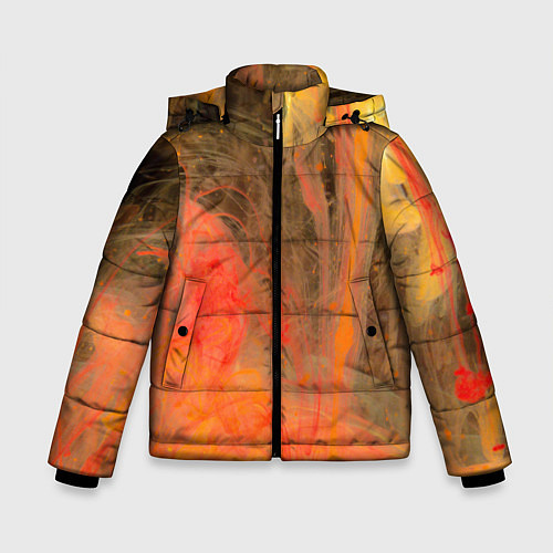 Зимняя куртка для мальчика Абстрактное множество красок - Оранжевый / 3D-Красный – фото 1