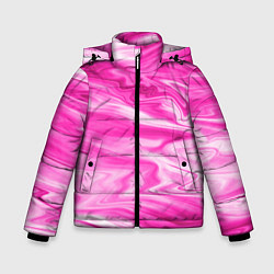 Куртка зимняя для мальчика Розовая мраморная текстура, цвет: 3D-светло-серый