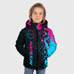 Куртка зимняя для мальчика Nissan - neon gradient, цвет: 3D-черный — фото 2