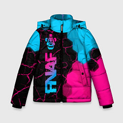 Куртка зимняя для мальчика FNAF - neon gradient: по-вертикали, цвет: 3D-черный