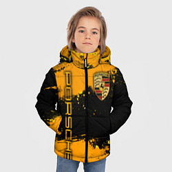 Куртка зимняя для мальчика PORSCHE - ОРАНЖЕВЫЕ БРЫЗГИ, цвет: 3D-светло-серый — фото 2