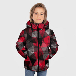 Куртка зимняя для мальчика Красно-серый геометрический, цвет: 3D-светло-серый — фото 2