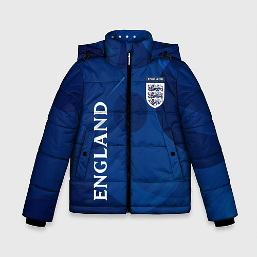 Зимняя куртка для мальчика Сборная Англии Синяя Абстракция / 3D-Светло-серый – фото 1