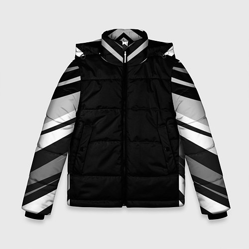 Зимняя куртка для мальчика Униформа кроссфита - абстракция / 3D-Светло-серый – фото 1