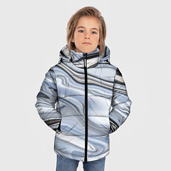 Куртка зимняя для мальчика Серебристая поверхность воды, цвет: 3D-черный — фото 2