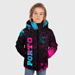 Куртка зимняя для мальчика Porto - neon gradient: символ и надпись вертикальн, цвет: 3D-черный — фото 2