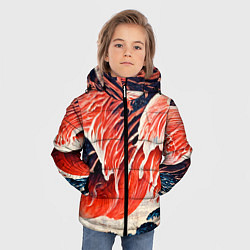 Куртка зимняя для мальчика Великая красная волна, цвет: 3D-черный — фото 2