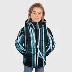 Куртка зимняя для мальчика Неоновые белые фонари во тьме, цвет: 3D-светло-серый — фото 2