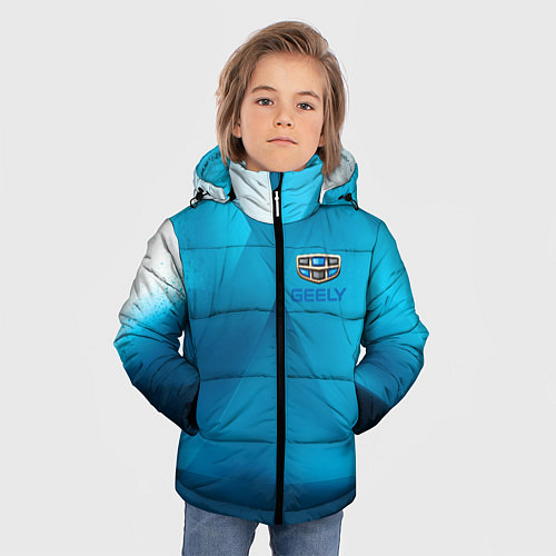 Зимняя куртка для мальчика Geely - абстракция / 3D-Светло-серый – фото 3