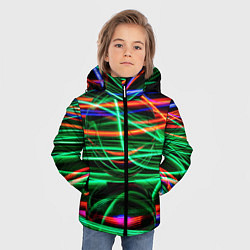 Куртка зимняя для мальчика Абстрактное множество цветных линий, цвет: 3D-красный — фото 2