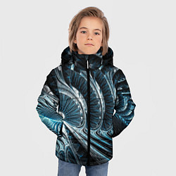 Куртка зимняя для мальчика Кибернетический абстрактный тоннель, цвет: 3D-красный — фото 2