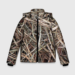 Куртка зимняя для мальчика Обычная высохшая трава - авангард, цвет: 3D-красный