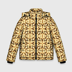 Куртка зимняя для мальчика Объемные деревянные узоры, цвет: 3D-светло-серый
