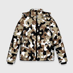 Куртка зимняя для мальчика Камуфляж Open Terrain, цвет: 3D-черный