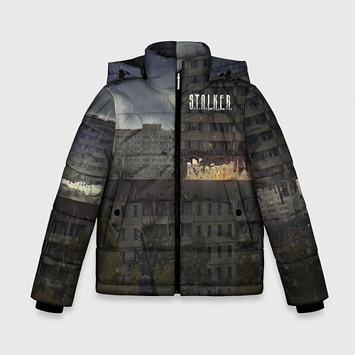 Зимняя куртка для мальчика STALKER Многоэтажка В Воздухе / 3D-Светло-серый – фото 1