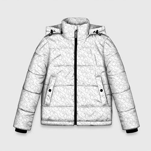 Зимняя куртка для мальчика Little Ghosts on white / 3D-Светло-серый – фото 1