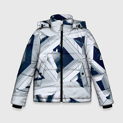 Куртка зимняя для мальчика Абстрактное множество металлический пластин, цвет: 3D-черный