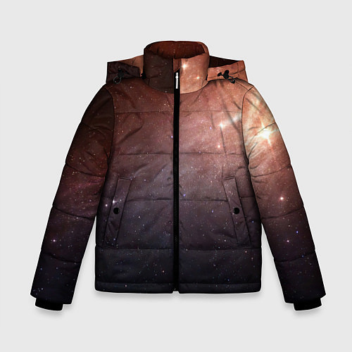 Зимняя куртка для мальчика Космос из сердца / 3D-Светло-серый – фото 1
