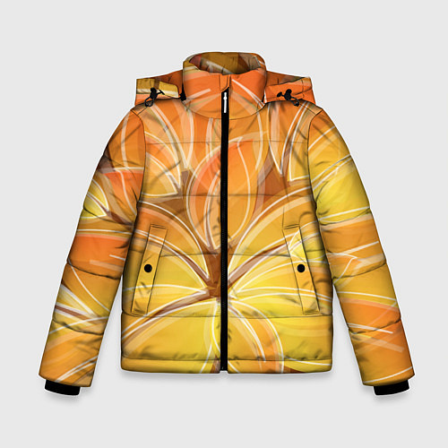 Зимняя куртка для мальчика Волшебные лепестки / 3D-Светло-серый – фото 1