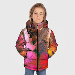 Куртка зимняя для мальчика Стилизованная композиция из океанских ракушек, цвет: 3D-красный — фото 2