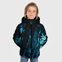 Куртка зимняя для мальчика Огни в каплях дождя, цвет: 3D-светло-серый — фото 2