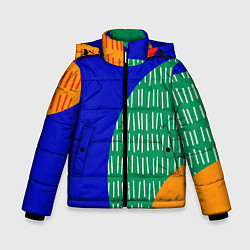 Куртка зимняя для мальчика Геометрические фигуры - абстракция, цвет: 3D-светло-серый