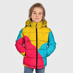 Куртка зимняя для мальчика Яркие кляксы - абстракция, цвет: 3D-светло-серый — фото 2