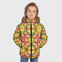 Куртка зимняя для мальчика Калейдоскоп из цветов, цвет: 3D-светло-серый — фото 2