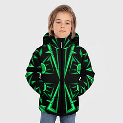 Куртка зимняя для мальчика Геометрический узор зеленый geometric, цвет: 3D-черный — фото 2