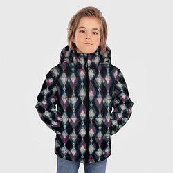 Куртка зимняя для мальчика Классический ромбовидный текстурированный узор на, цвет: 3D-красный — фото 2
