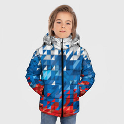 Куртка зимняя для мальчика Полигональный флаг России!, цвет: 3D-черный — фото 2