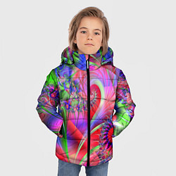 Куртка зимняя для мальчика Фракталы нежных оттенков, цвет: 3D-светло-серый — фото 2
