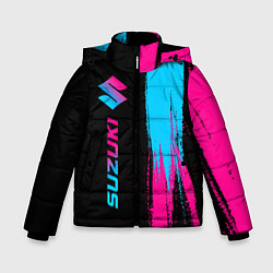 Куртка зимняя для мальчика Suzuki - neon gradient: по-вертикали, цвет: 3D-черный