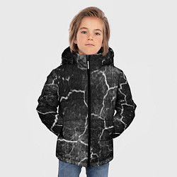 Куртка зимняя для мальчика Трещины инверсия, цвет: 3D-черный — фото 2