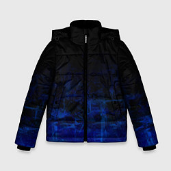 Куртка зимняя для мальчика Однотонный черный и темно синий гранжевый градиент, цвет: 3D-черный