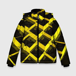 Куртка зимняя для мальчика Желтые ступеньки, цвет: 3D-светло-серый