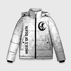 Куртка зимняя для мальчика Angels of Death glitch на светлом фоне: надпись, с, цвет: 3D-черный