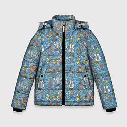 Куртка зимняя для мальчика Стили музыки, цвет: 3D-черный
