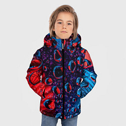 Куртка зимняя для мальчика Капли воды на цветном стекле, цвет: 3D-красный — фото 2