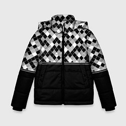 Куртка зимняя для мальчика Черно-белый геометрический узор, цвет: 3D-черный