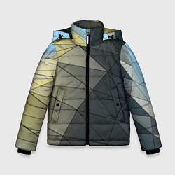 Куртка зимняя для мальчика Абстрактная сетка из множества фигур, цвет: 3D-светло-серый