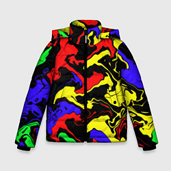 Куртка зимняя для мальчика Яркие абстрактные краски, цвет: 3D-красный