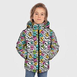 Куртка зимняя для мальчика Череп разноцветный, цвет: 3D-светло-серый — фото 2
