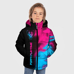 Куртка зимняя для мальчика Poppy Playtime - neon gradient: по-вертикали, цвет: 3D-черный — фото 2