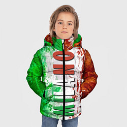 Куртка зимняя для мальчика Флаг Италии - кляксы, цвет: 3D-светло-серый — фото 2